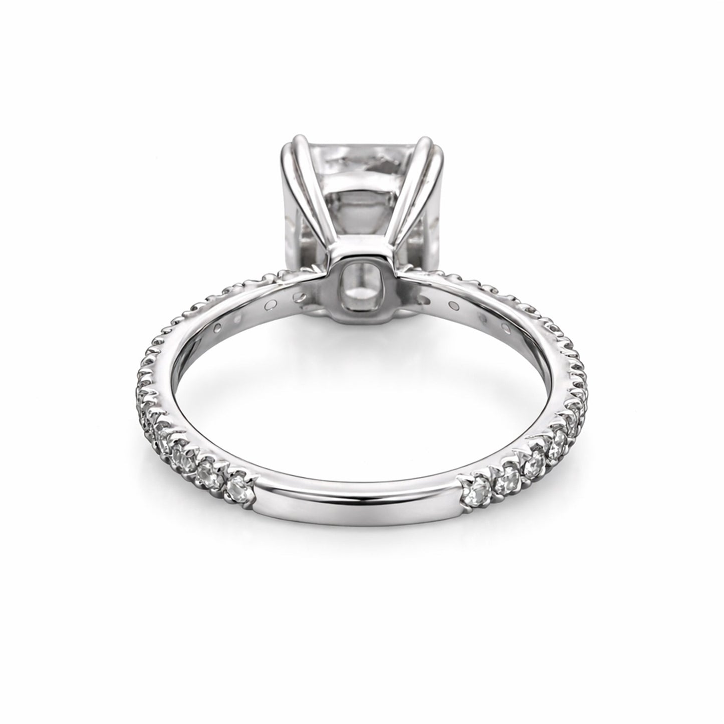 5.20 ct DEW Emerald Cut Certified White Solitaire Moissanite Ring 18K Gold Plated Verme 18K Gold Plated