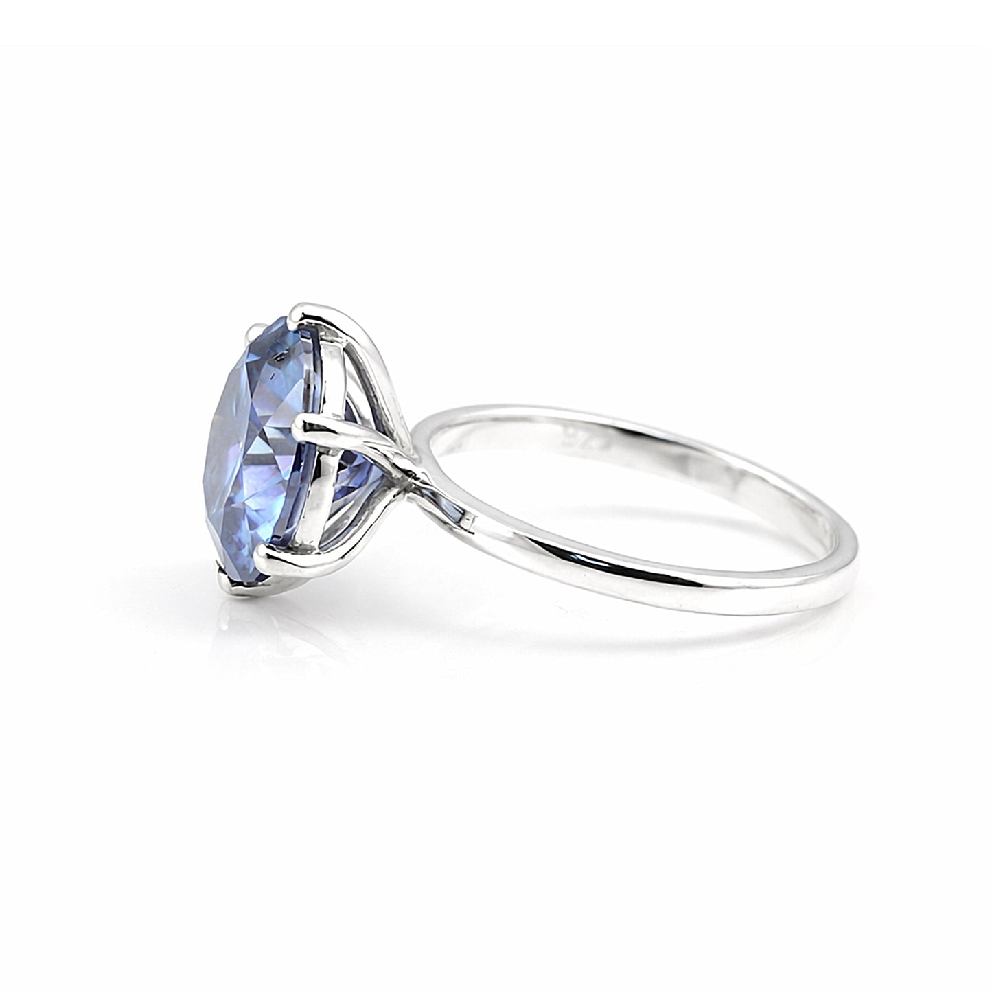 Certified 2.75 ct DEW Blue Moissanite Ring Round Cut In For Sister 18K Gold Plated Verm 18K Gold Plated