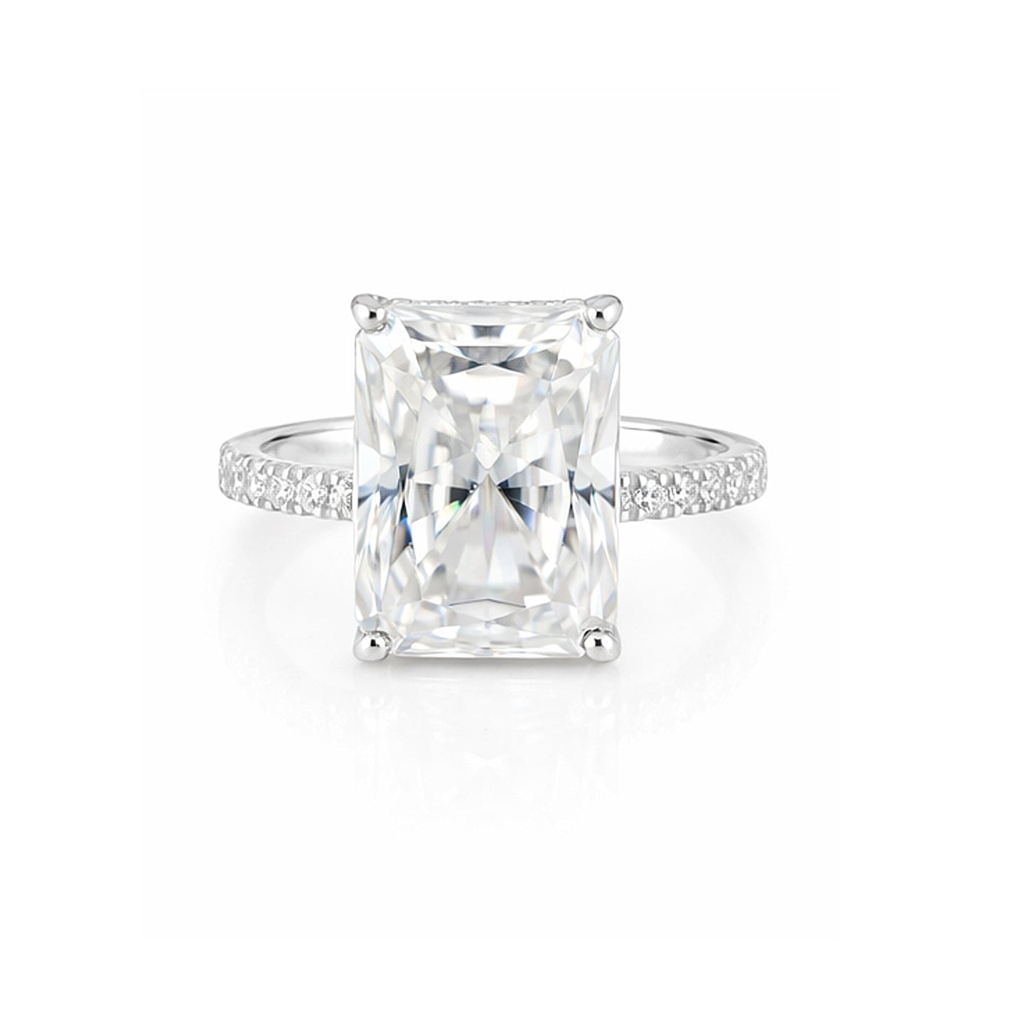 18.10 ct DEW Certified Radiant Cut Moissanite Ring For Birthday Gift Idea 18K Gold Plat 18K Gold Plated