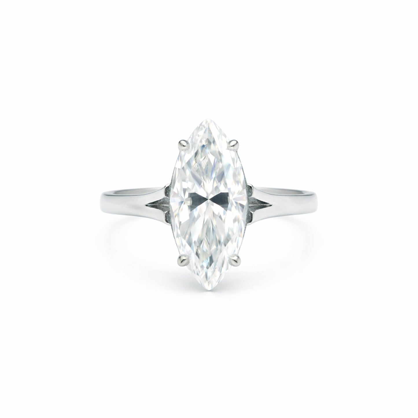 9 ct DEW Certified White Moissanite Solitaire Ring. For Anniversary Gift 18K Gold Plate 18K Gold Plated