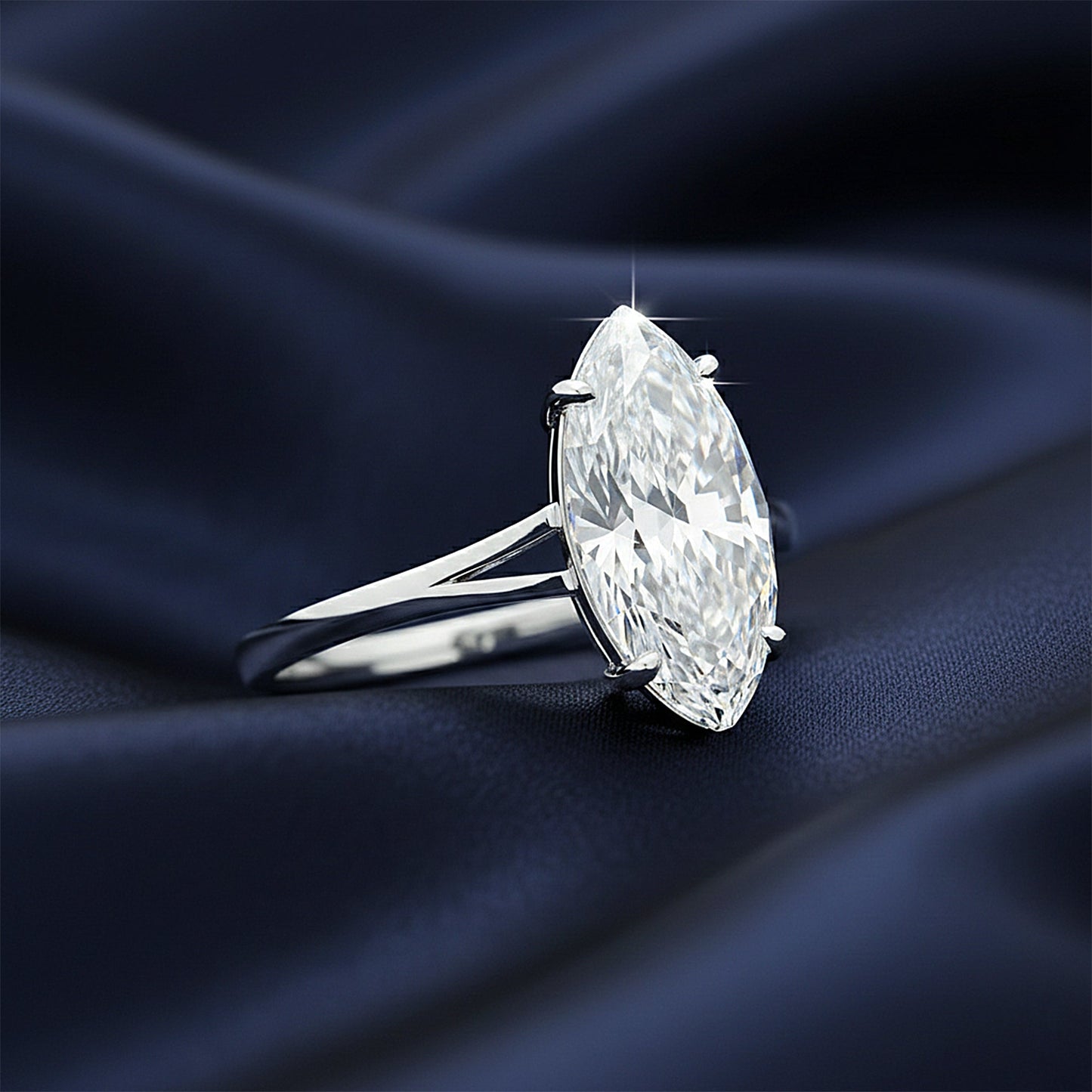 9 ct DEW Certified White Moissanite Solitaire Ring. For Anniversary Gift 18K Gold Plate 18K Gold Plated