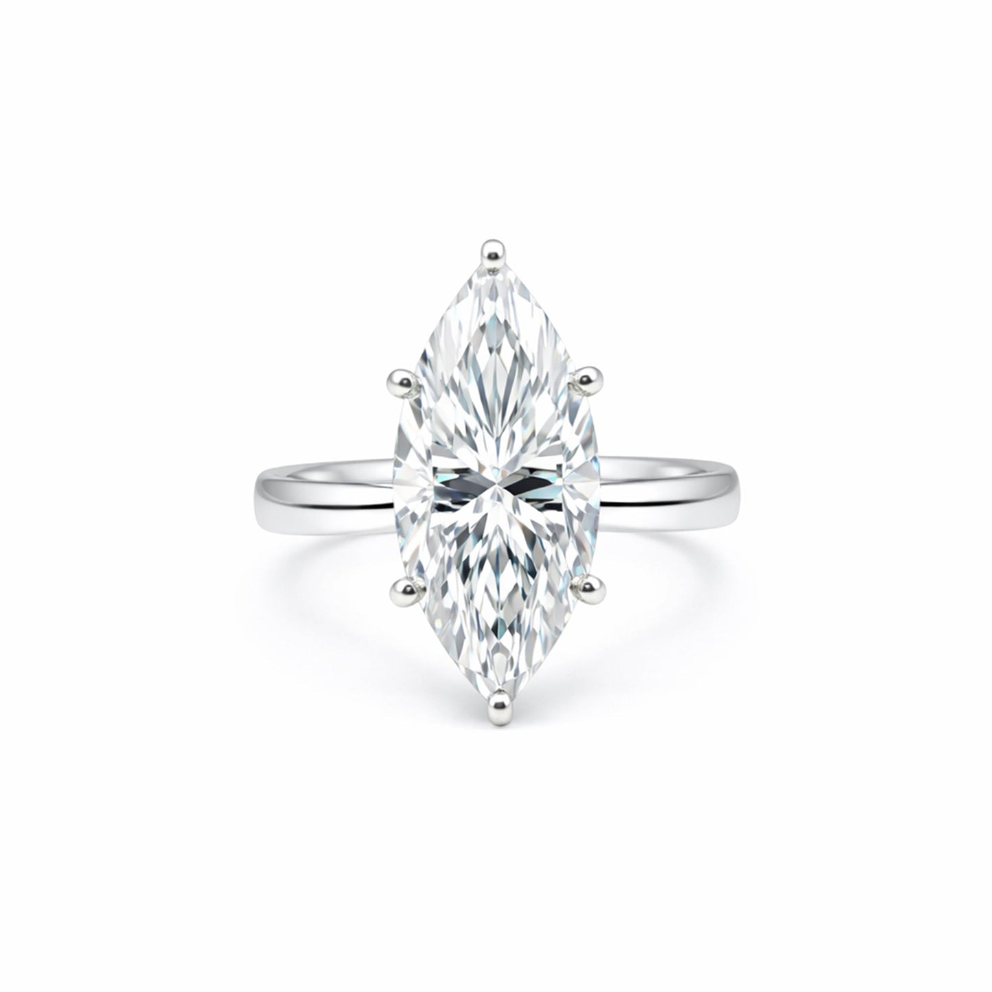 9 ct DEW Certified White Moissanite Solitaire Ring Valentine's Day Gift 18K Gold Plated