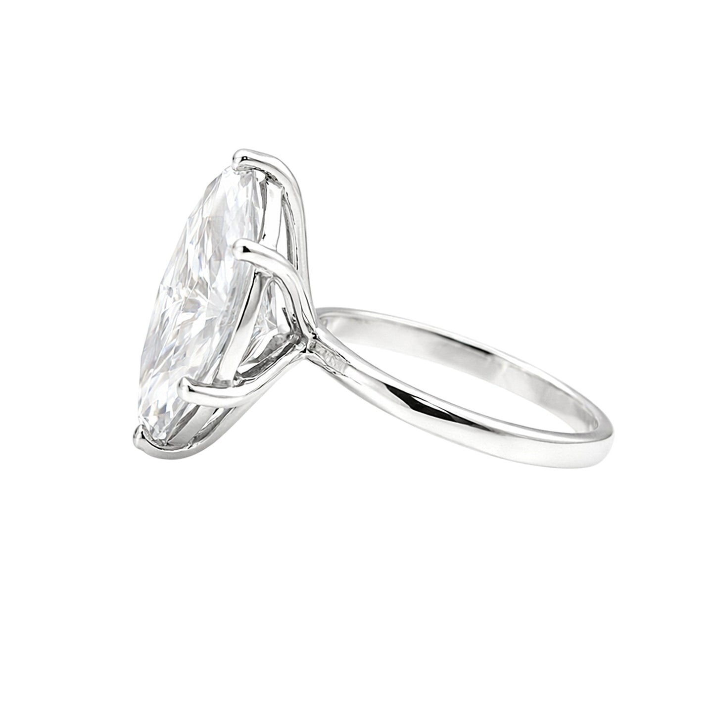3.00 Ct Marquise Cut Lab Grown Diamond Ring — VS1 Clarity, 18k Gold Vermeil