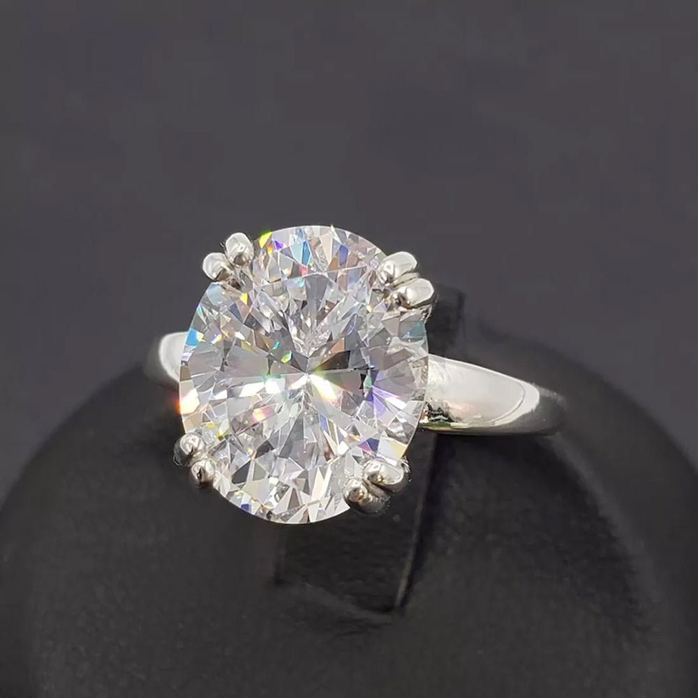 4.0ct DEW White Moissanite Oval Solitaire Ring