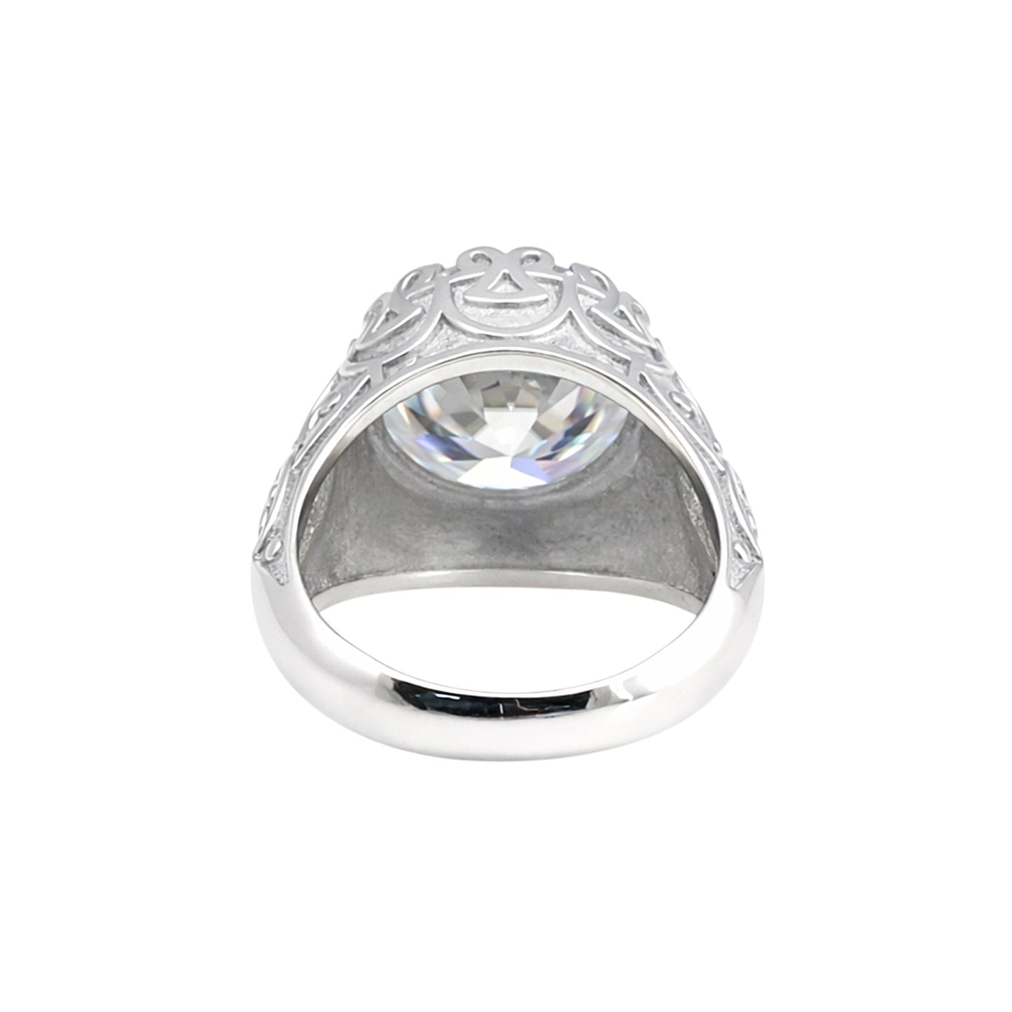 3.60 Ct Round Cut Lab Grown Diamond Ring — VS1 Clarity, 18k Gold Vermeil