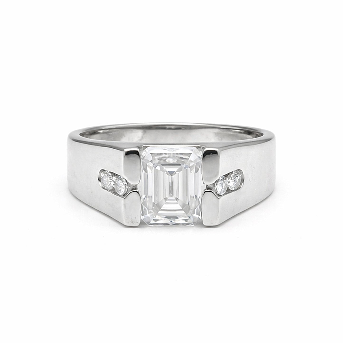 10.50 ct DEW Off White Moissanite Men’s Ring Gift for Groom or Husband 18K Gold Plated 18K Gold Plated