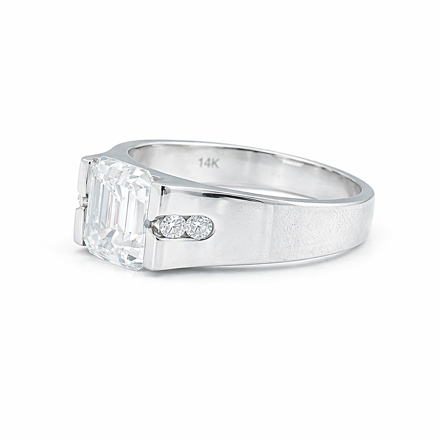10.50 ct DEW Off White Moissanite Men’s Ring Gift for Groom or Husband 18K Gold Plated 18K Gold Plated