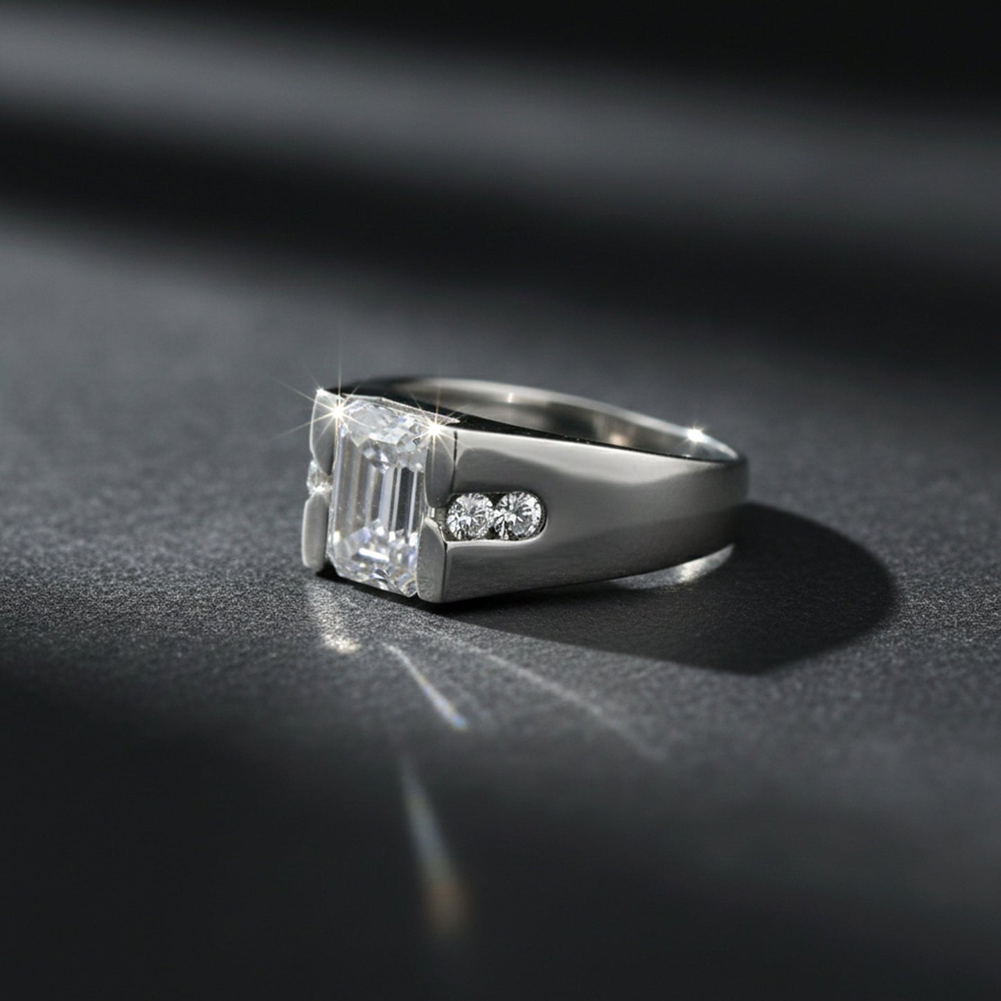 1.50 Ct Emerald Cut Lab Grown Diamond Ring — VS1 Clarity, 18k Gold Vermeil