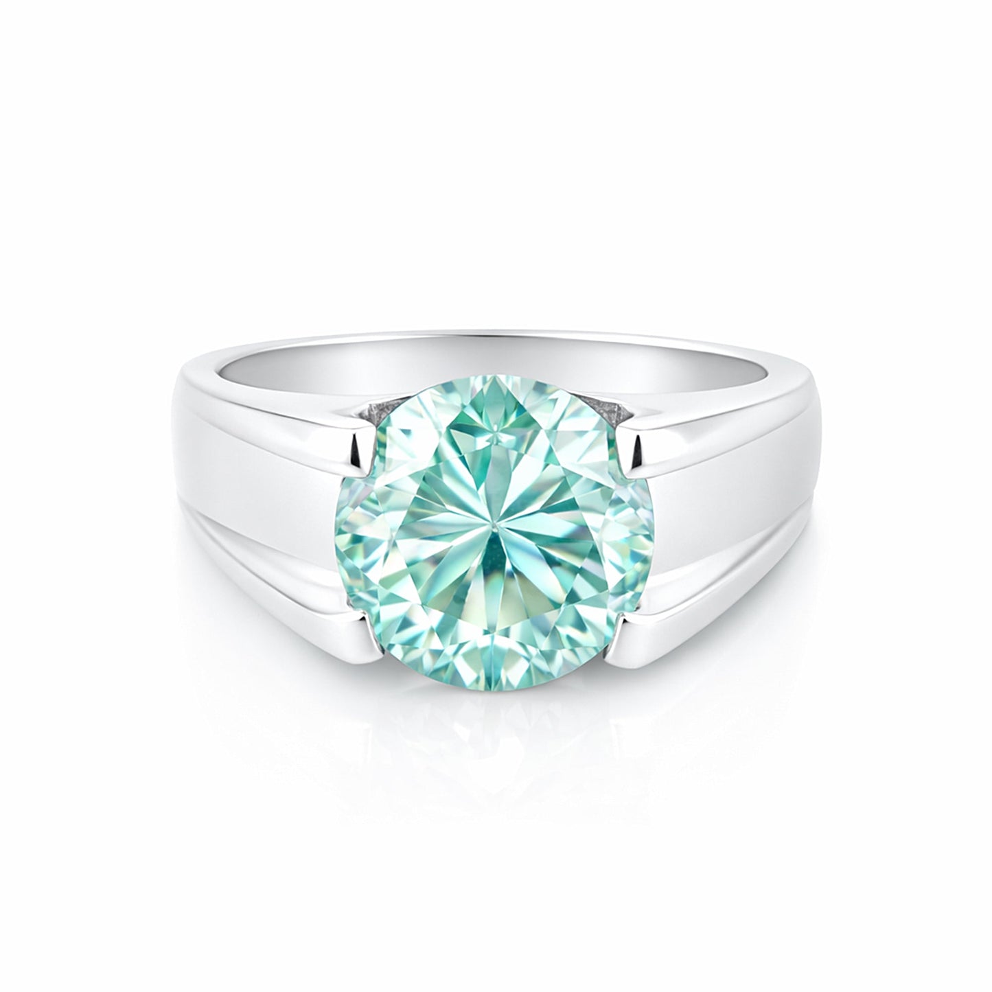 6.40 ct DEW Off White Moissanite Ring in – Elegant 4th of July Gift 18K Gold Plated Ver 18K Gold Plated