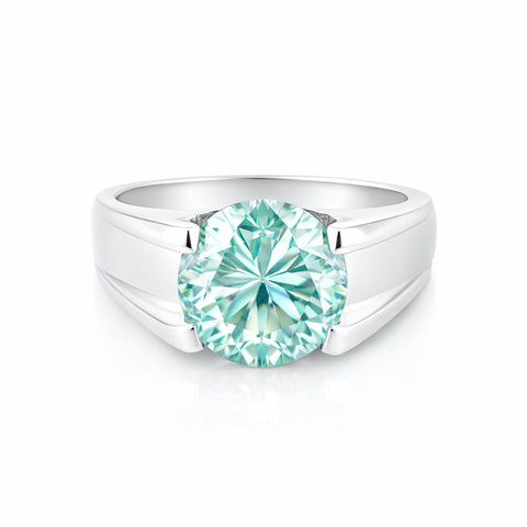 6.40 ct DEW Off White Moissanite Ring in – Elegant 4th of July Gift 18K Gold Plated Ver 18K Gold Plated