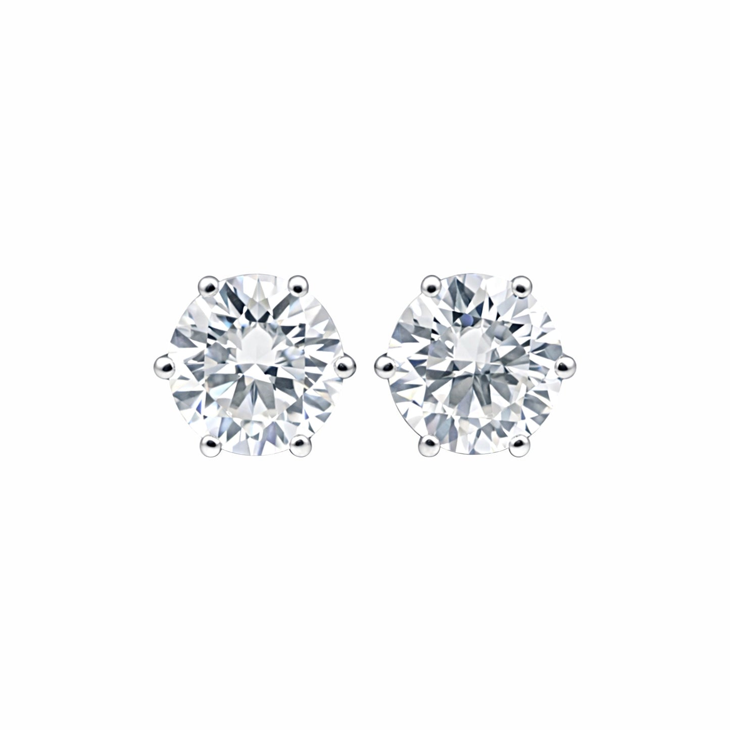 10.00ct DEW White Moissanite Round Stud Earrings