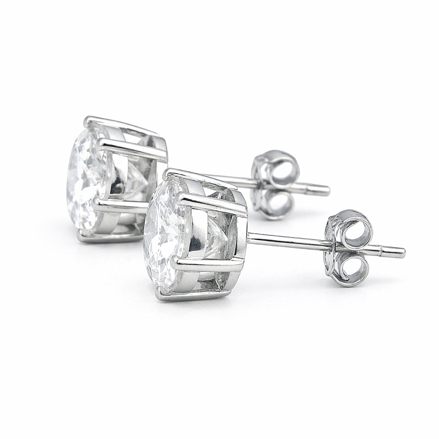10.00ct DEW White Moissanite Round Stud Earrings