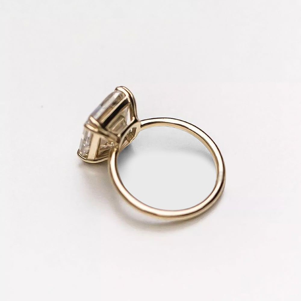 6.3ct DEW White Moissanite Asscher Solitaire Ring