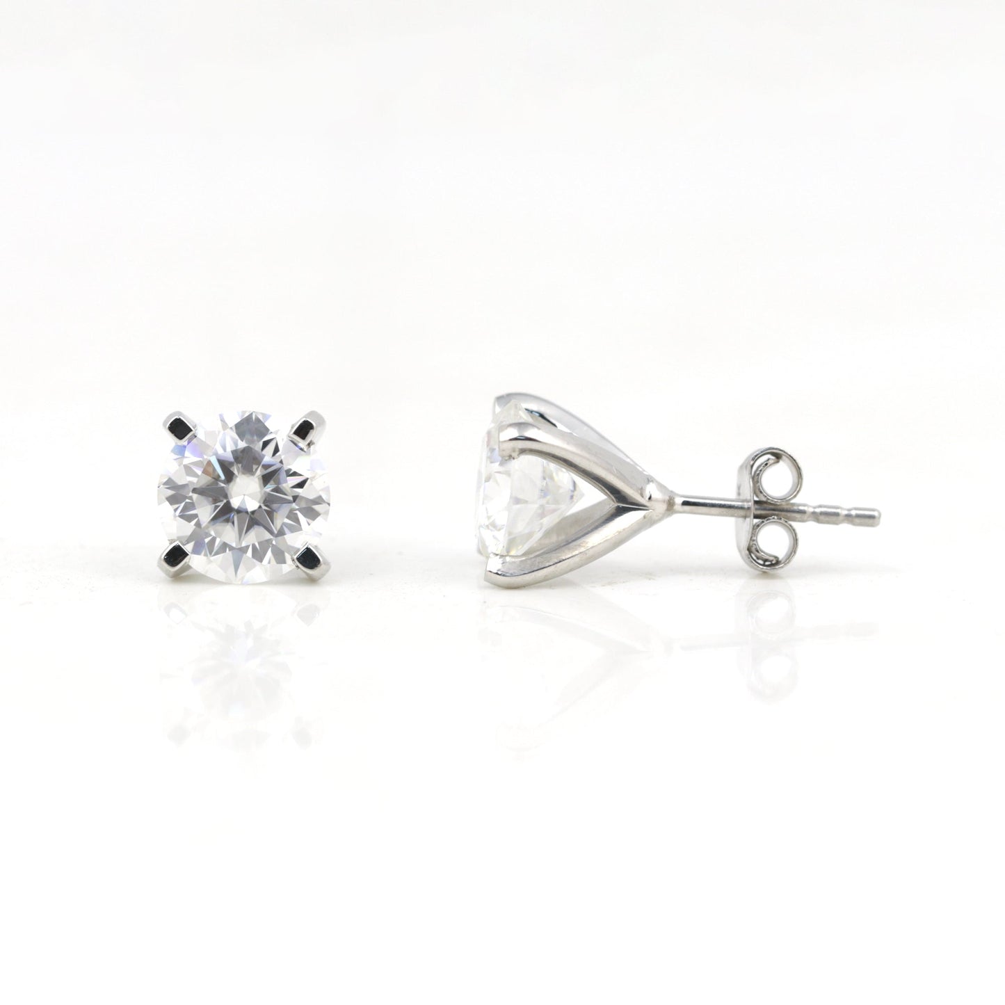 4.00 ct DEW White Moissanite Stud Earrings Gold Vermeil Gift for Women Anniversary