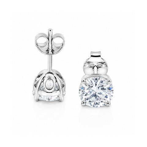 4.00 ct DEW White Moissanite Stud Earrings Gold Vermeil Wedding Gift for Her Shine