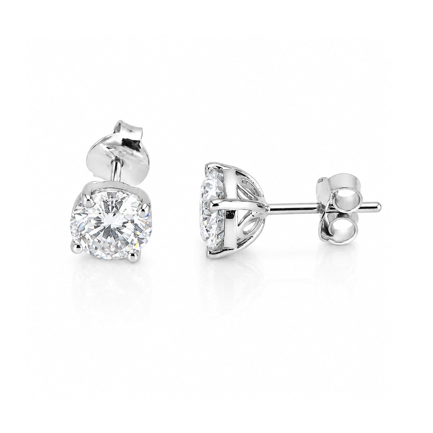 4.00 ct DEW White Moissanite Stud Earrings In Vermeil 925 Silver Wedding Gift