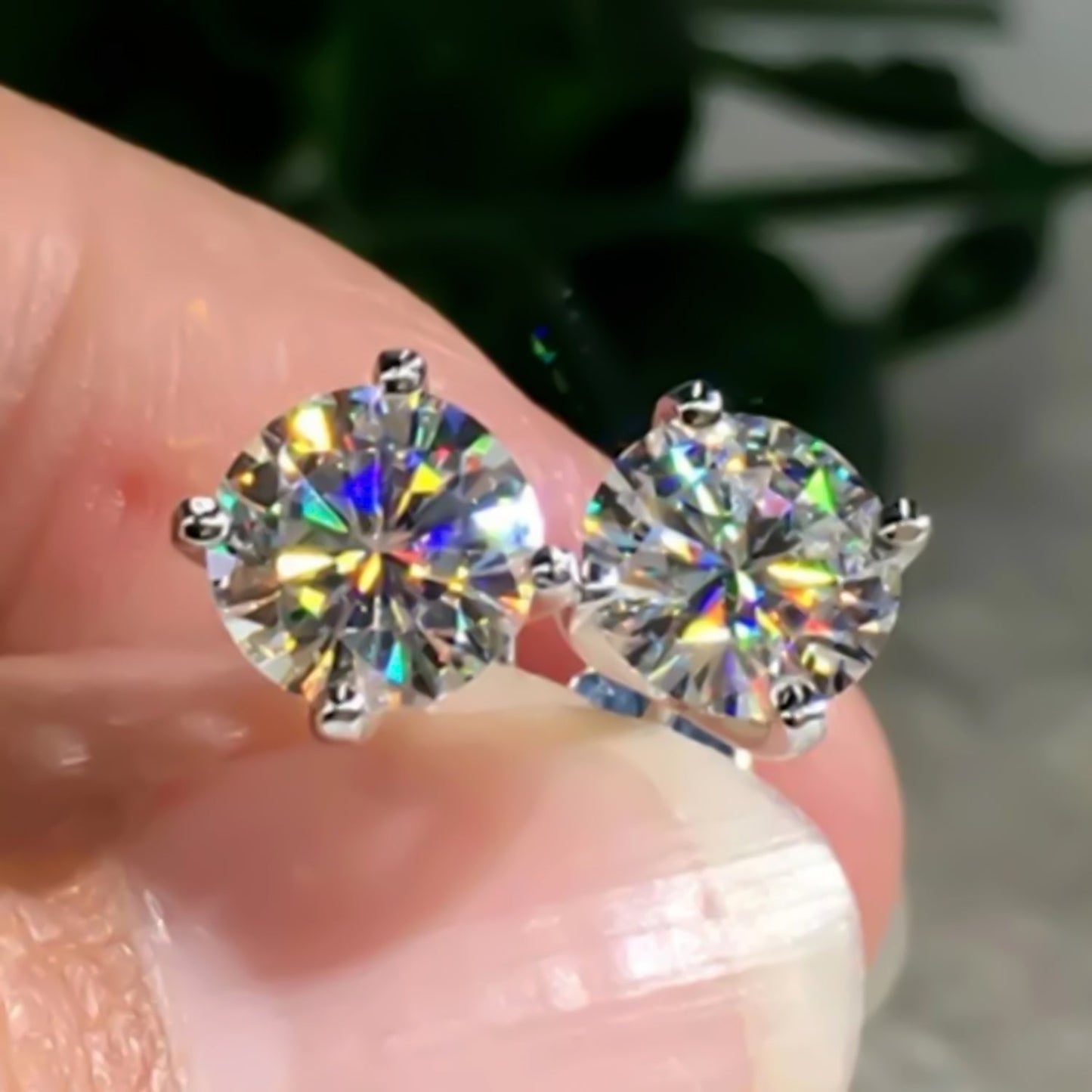 4.50 ct DEW Off White Moissanite Earrings Gold Vermeil Gift for Her Sparkling Look