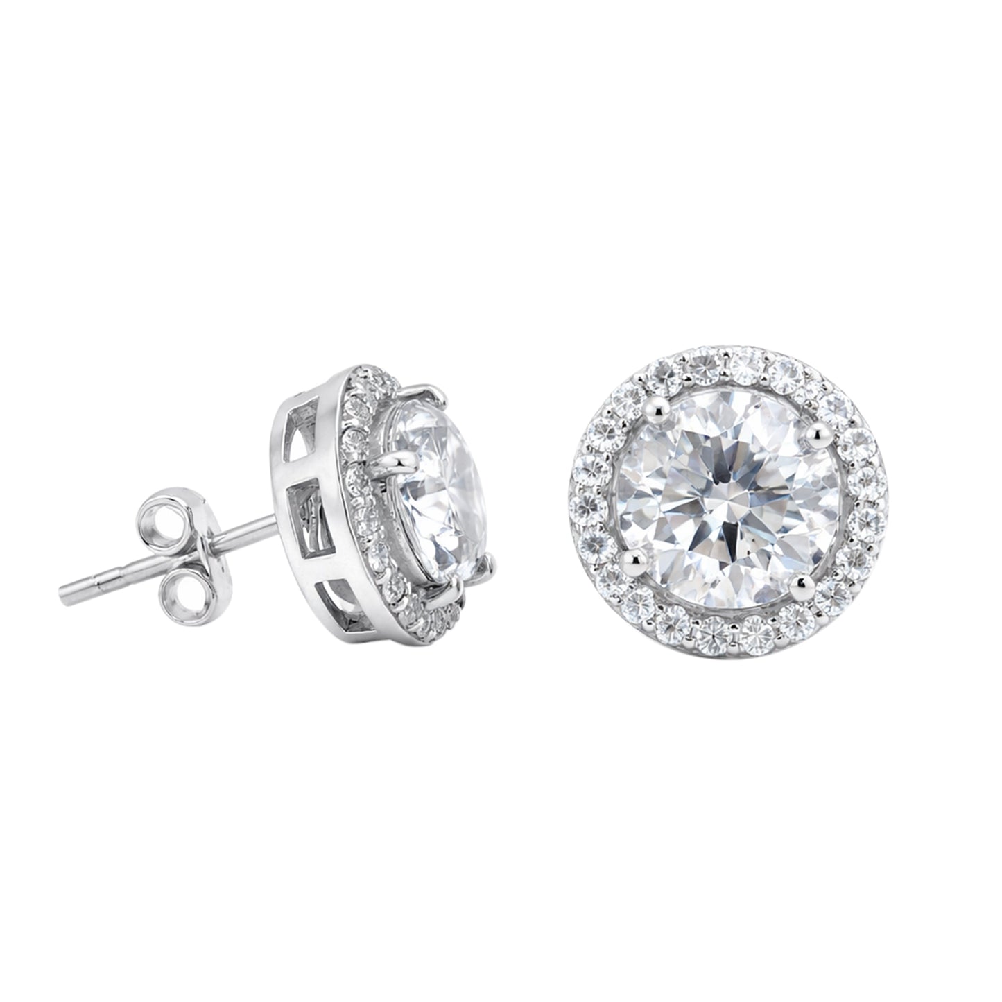 3.50 Ct Round Cut Lab Grown Diamond Stud Earrings — VS1 Clarity, 18k Gold Vermeil