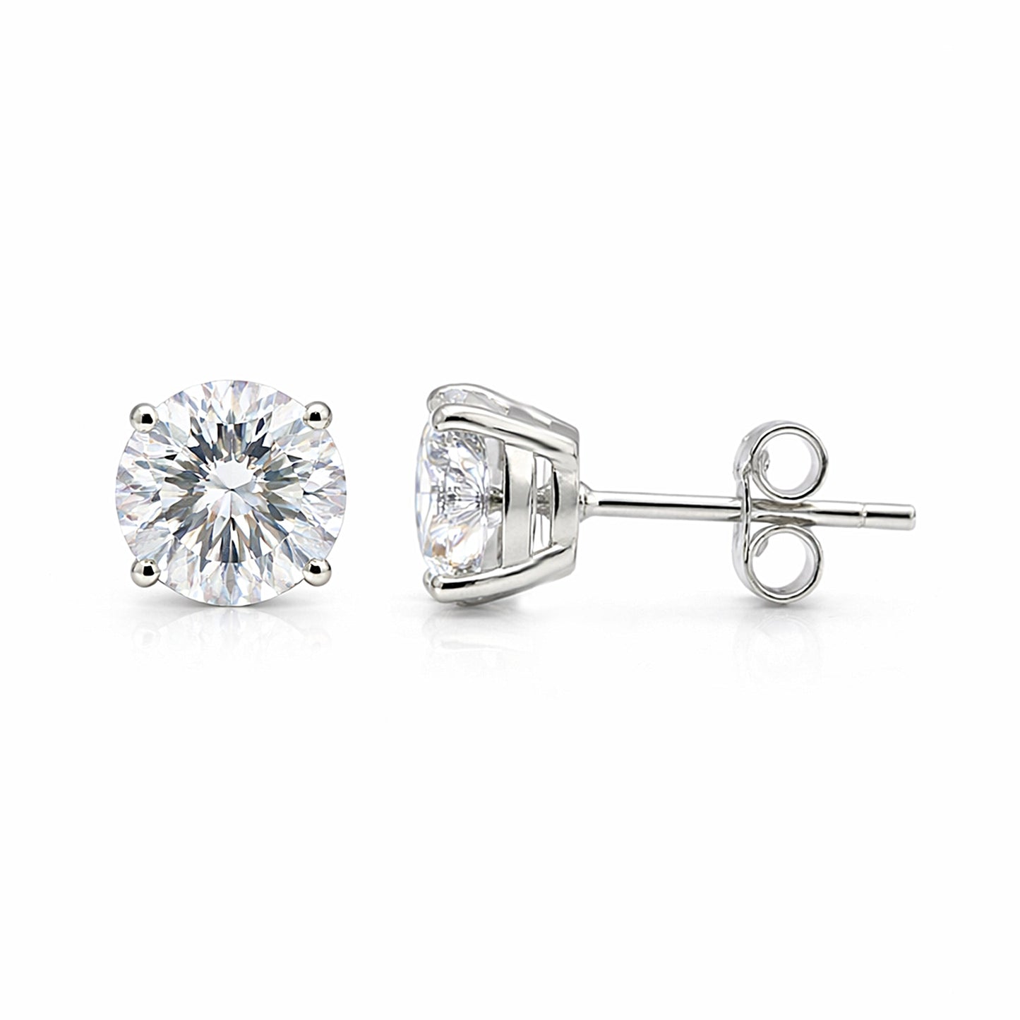 7.80 ct DEW Off White Moissanite Stud Earrings Gold Vermeil Gift for Special Event