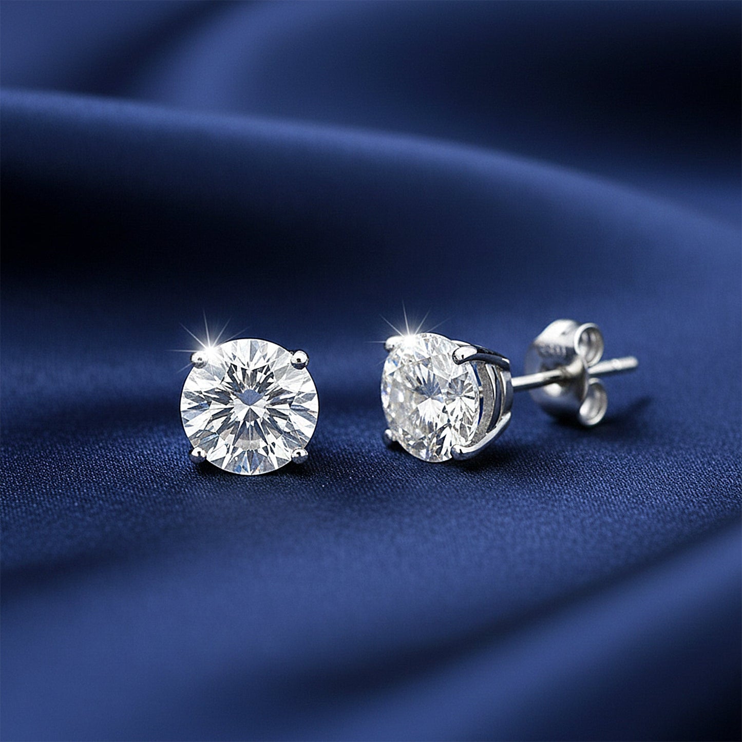 7.80 ct DEW Off White Moissanite Stud Earrings Gold Vermeil Gift for Special Event