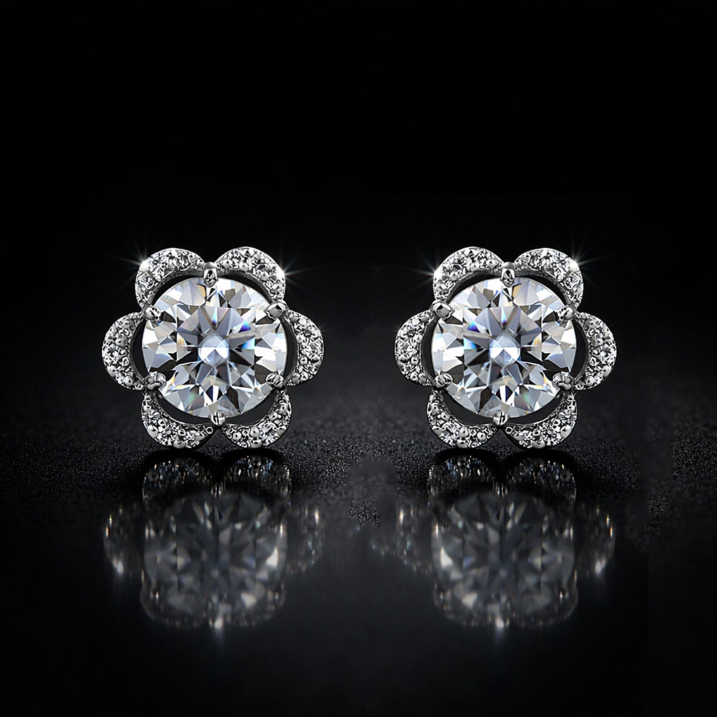 4.60 ct DEW Off-White Moissanite Stud Earrings Gold Vermeil Certified Shining Look