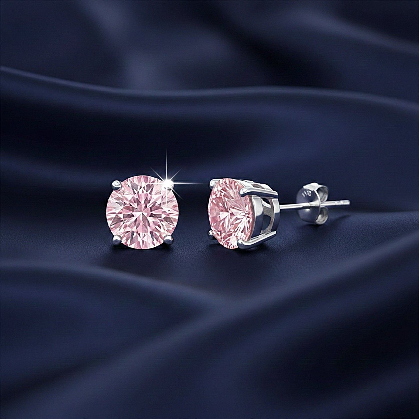 3.00 ct DEW Pink Moissanite Stud Earrings Gold Vermeil – Elegant Birthday Jewellery