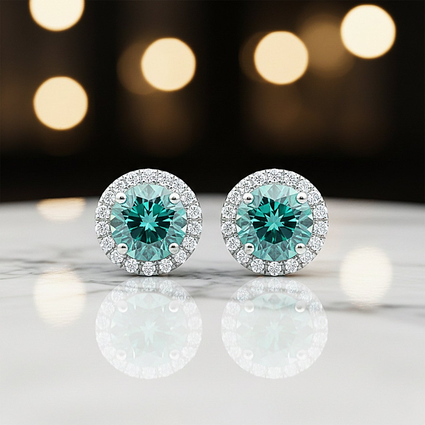 3 Carat Round Lab Diamond Martini Studs