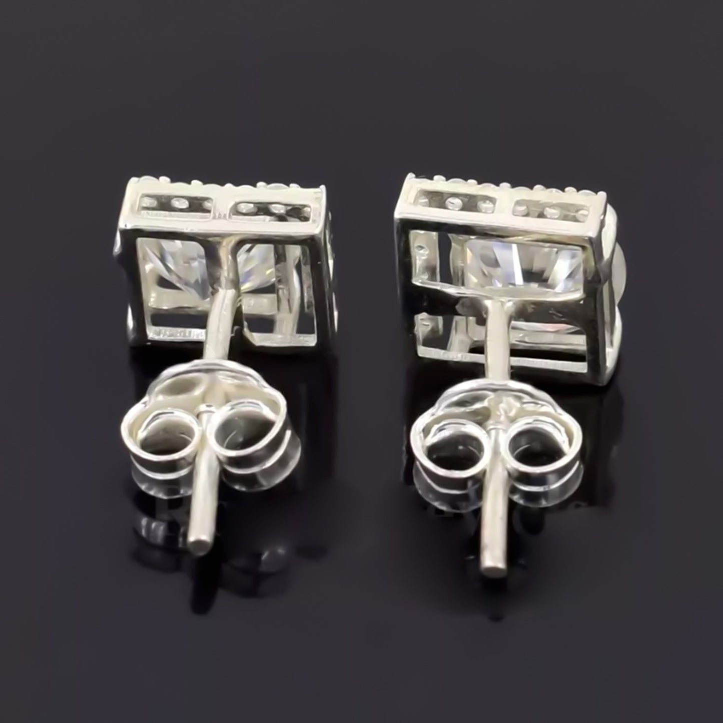 6.00 ct DEW Round White Moissanite Stud Earrings Gold Vermeil – Wedding Gift Pick