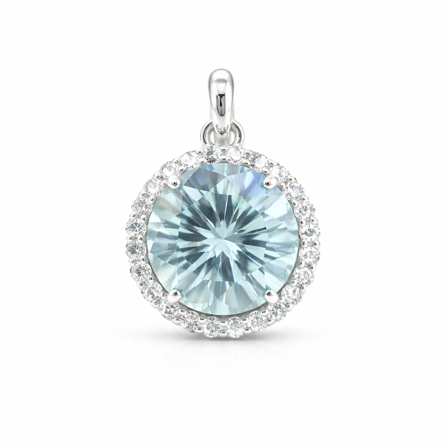 Moissanite 8.20 ct DEW Certified Blue Moisanite Solitaire Pendant in Gold Vermeil Jewellery Gift