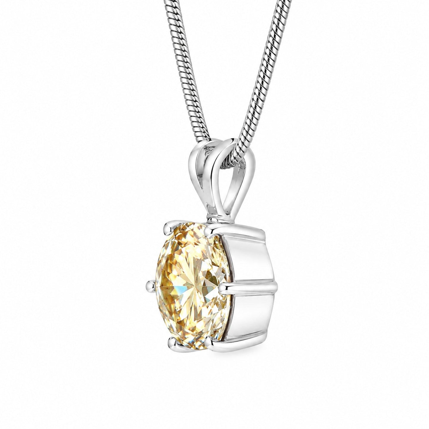 6.20 ct DEW Champagne Moissanite Pendant in Gold Vermeil
