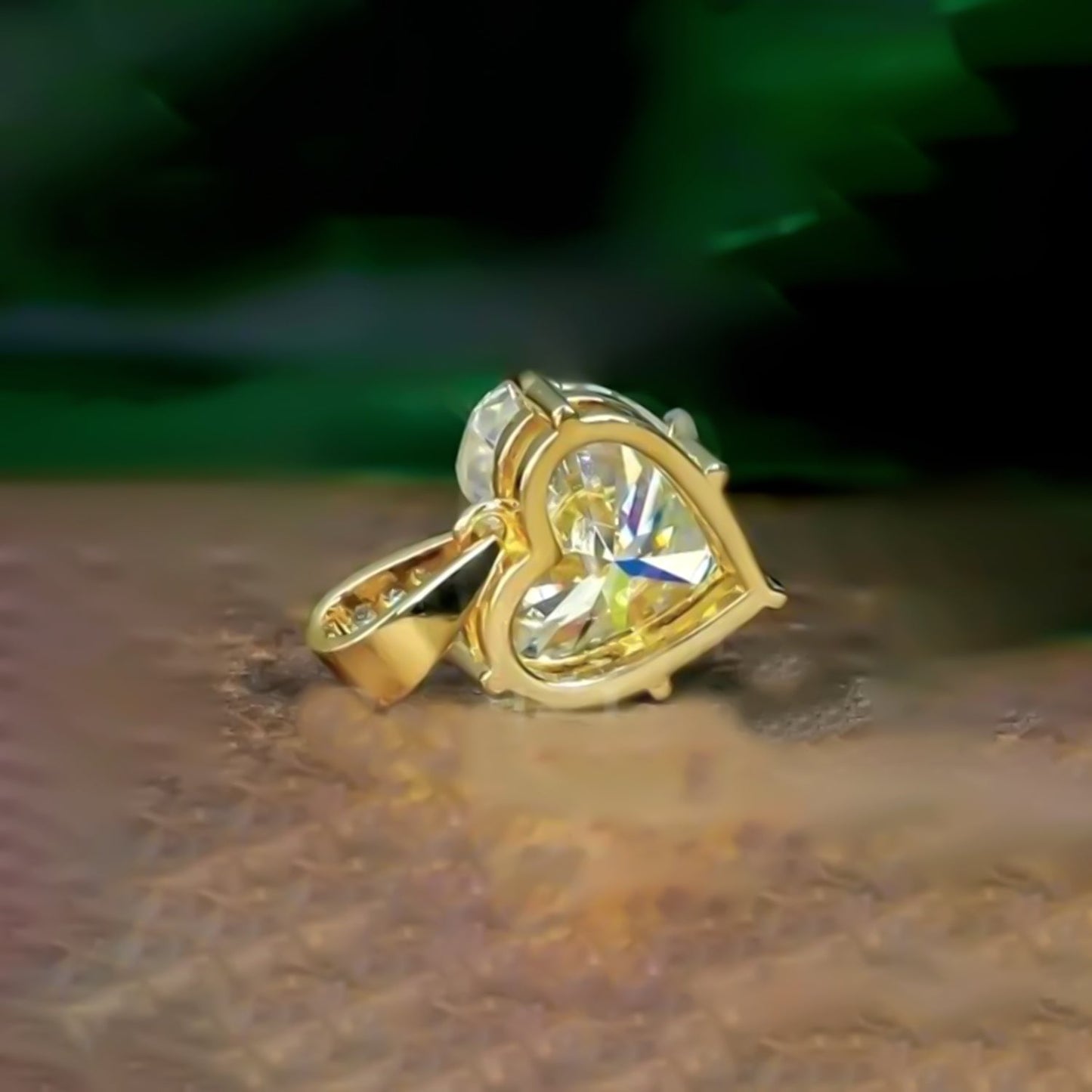 6.00 ct DEW White Heart Cut Moissanite Pendant Gold Vermeil Gift for Her