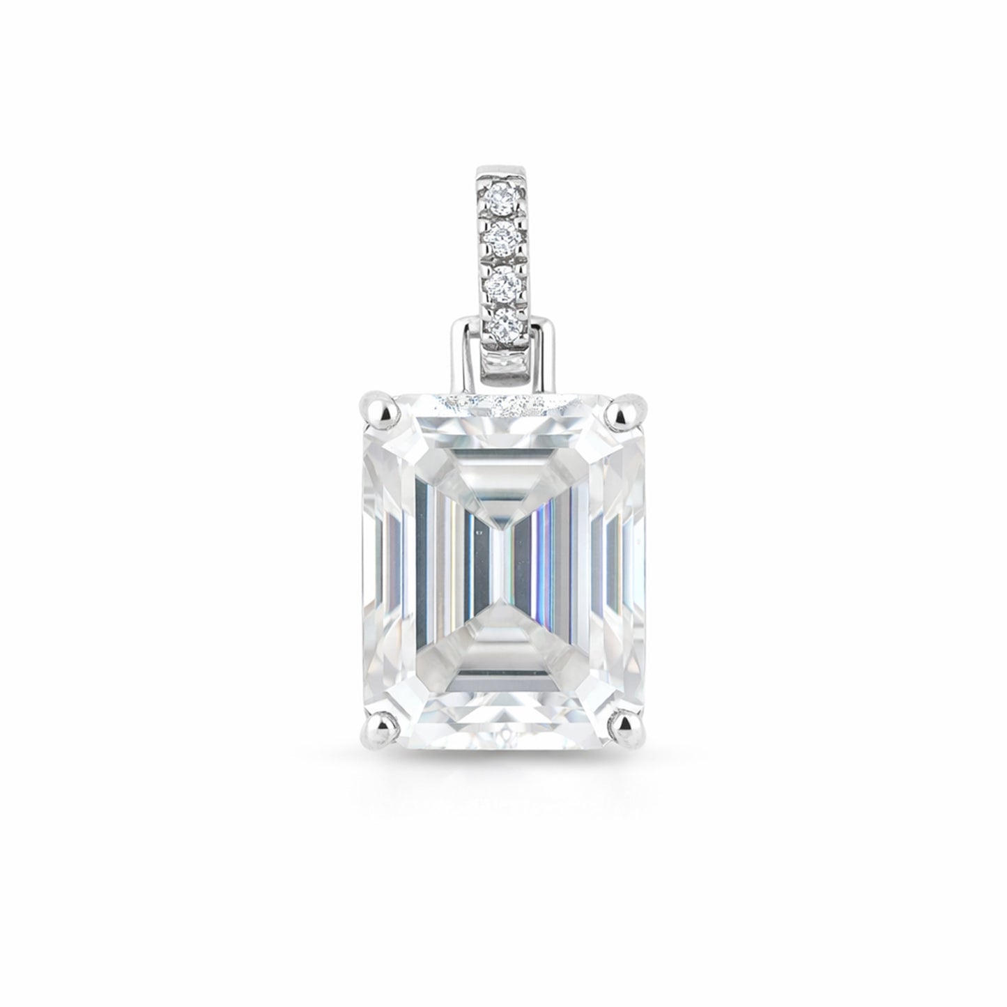7.30 ct DEW Certified Moissanite Pendant in Gold Vermeil for Thanksgiving Gift