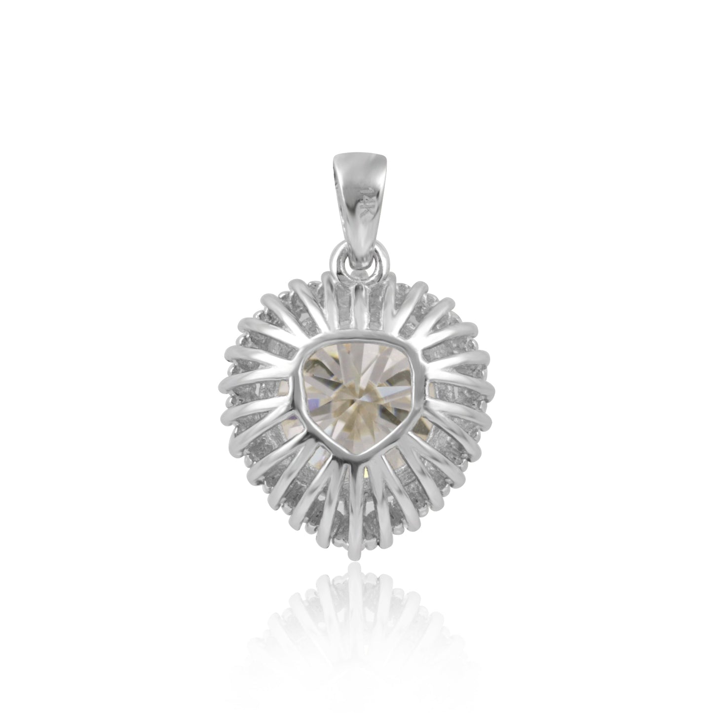 5.30 ct DEW Certified Moissanite Pendant in Gold Vermeil Ideal Gift