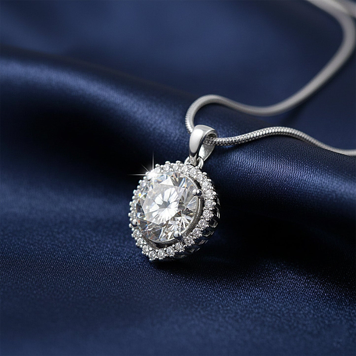 5.30 ct DEW Certified Moissanite Pendant in Gold Vermeil Ideal Gift