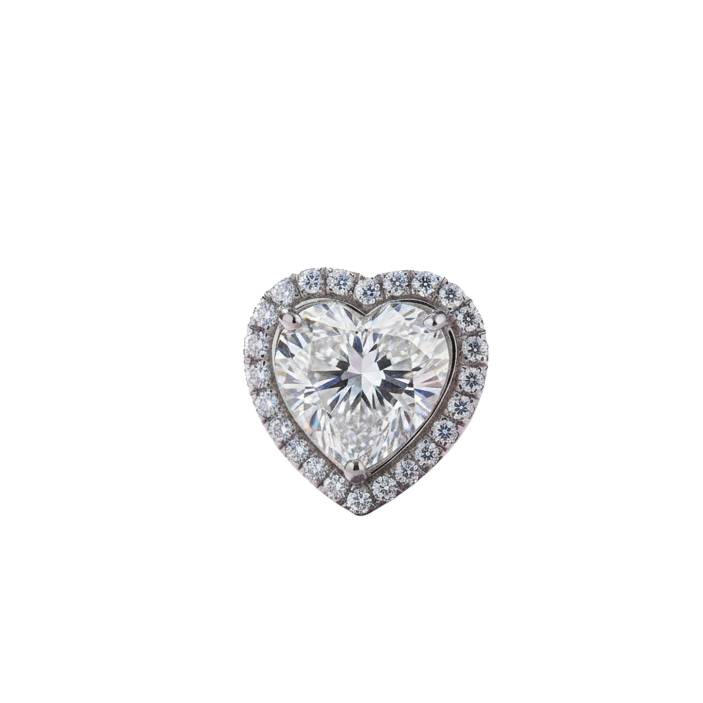 2.50 carat heart shaped lab-grown diamond halo pendant in 18k gold vermeil