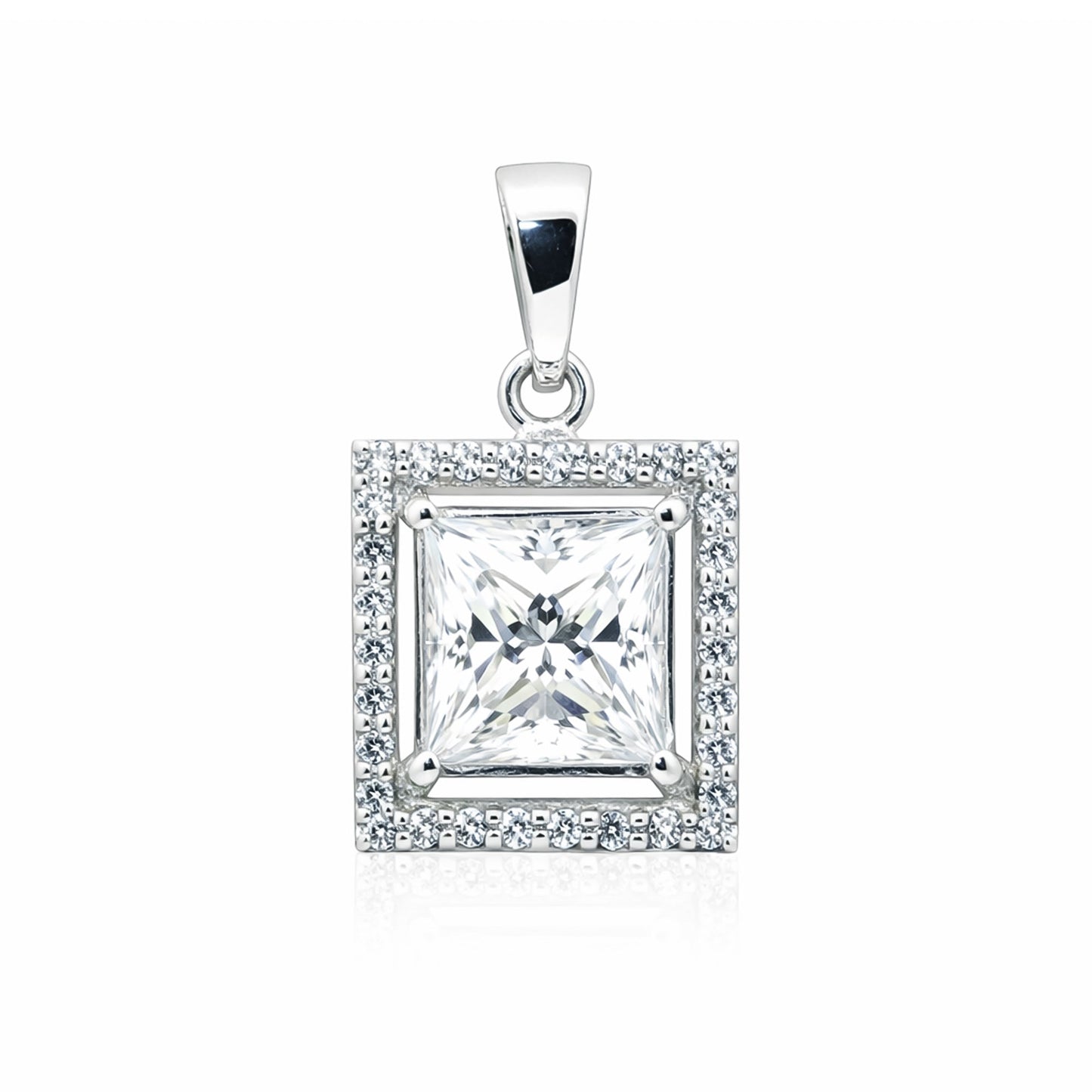 7.30 ct DEW Moissanite Pendant in Gold Vermeil Certified