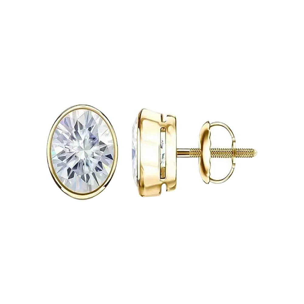 7.00ct DEW White Moissanite Round Stud Earrings