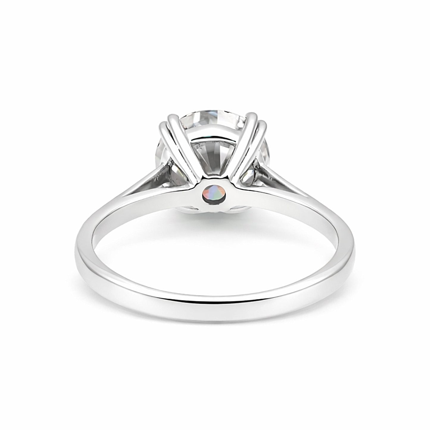 6.65ct DEW White Moissanite Round Solitaire Ring