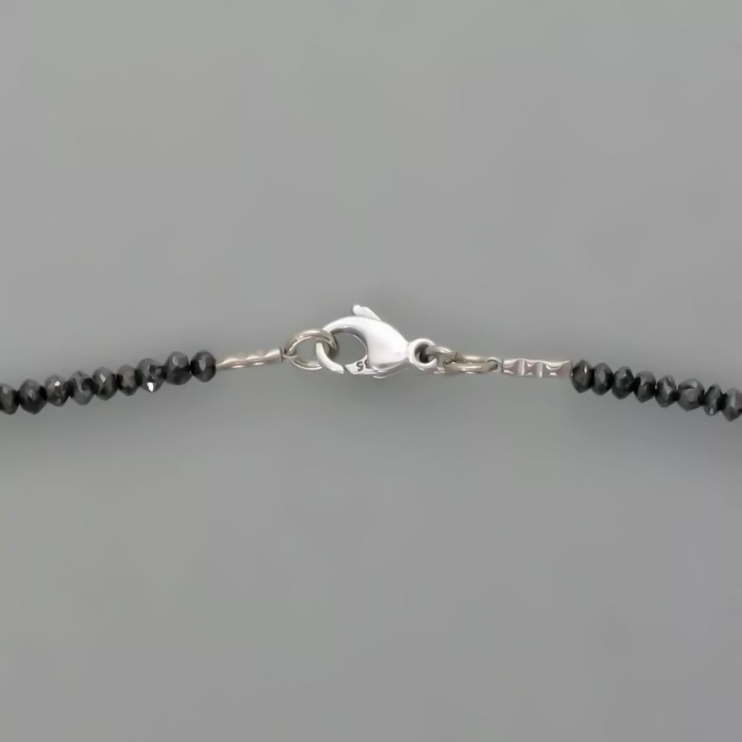 4mm Black Moissanite Bead Necklace Certified Wedding Gift Gold Vermeil