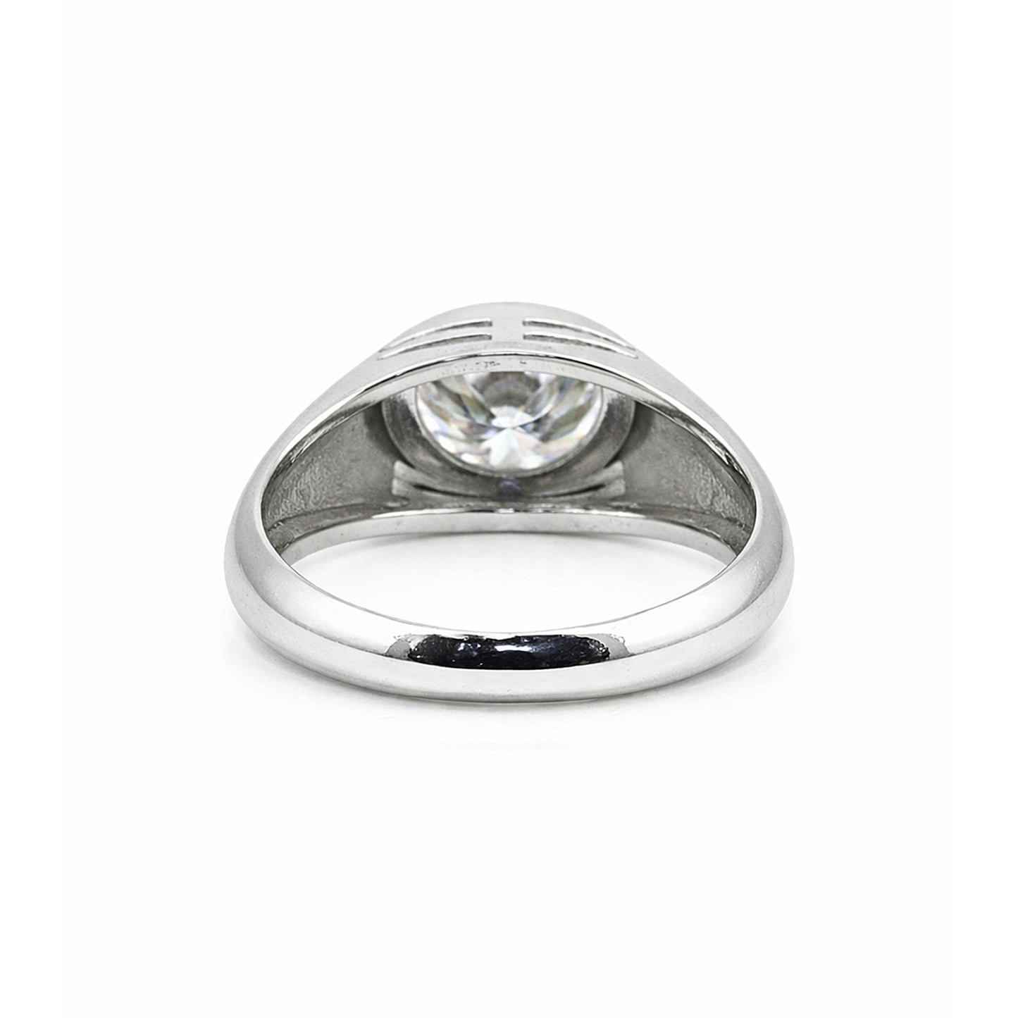 3.35 ct DEW Certified Round White Moissanite Solitaire Ring – Gift Idea 18K Gold Plated