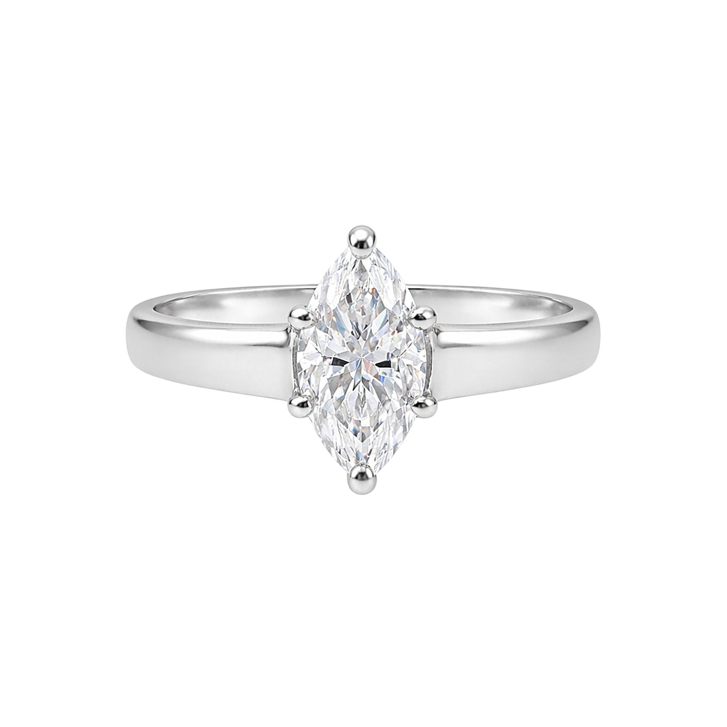 2.00 ct DEW Marquise Cut White Moissanite Solitaire Ring in – Gift Pick 18K Gold Plated