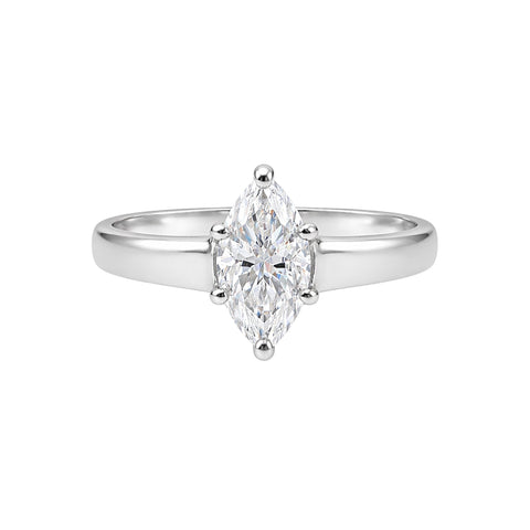 2.00 ct DEW Marquise Cut White Moissanite Solitaire Ring in – Gift Pick 18K Gold Plated