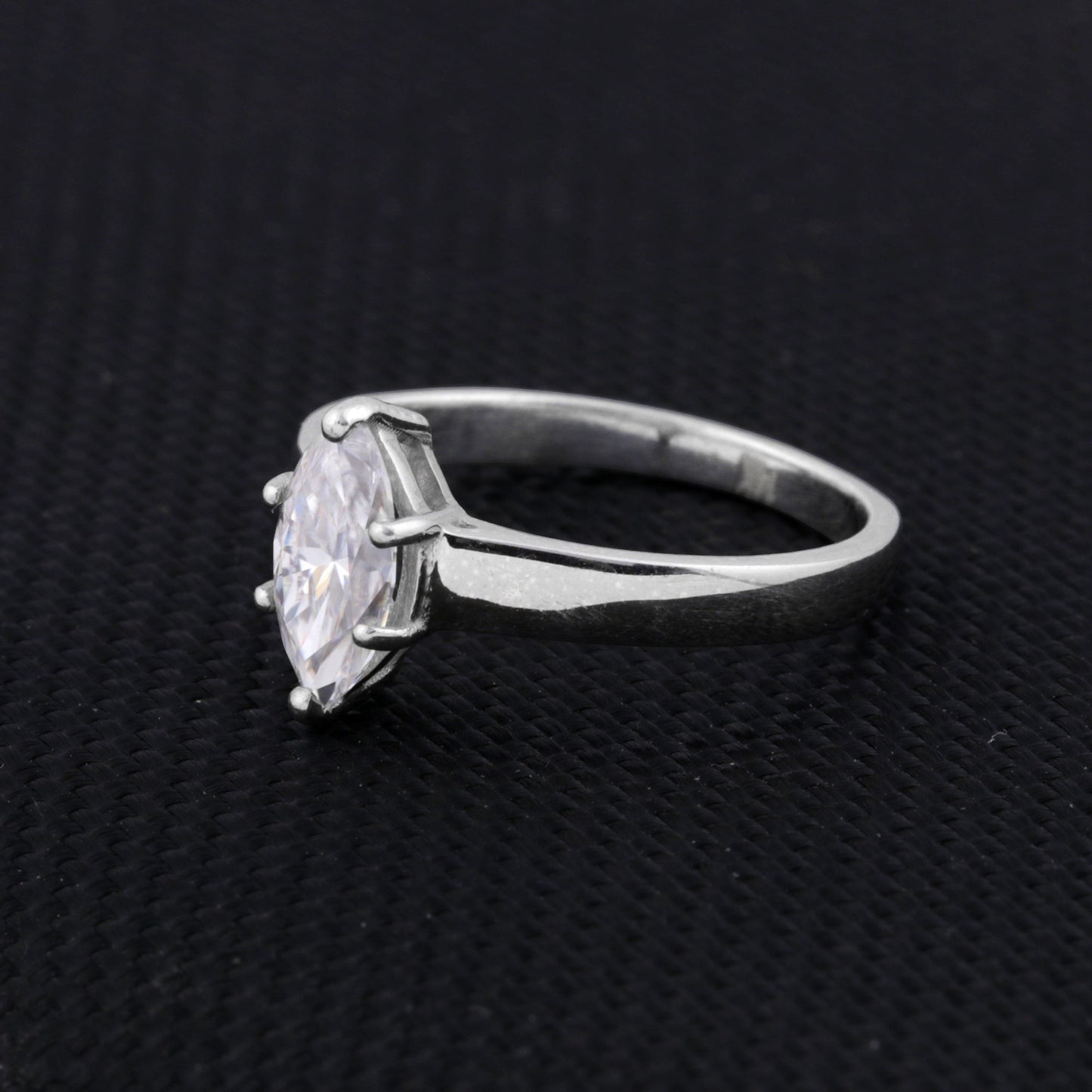 2.00 ct DEW Marquise Cut White Moissanite Solitaire Ring in – Gift Pick 18K Gold Plated