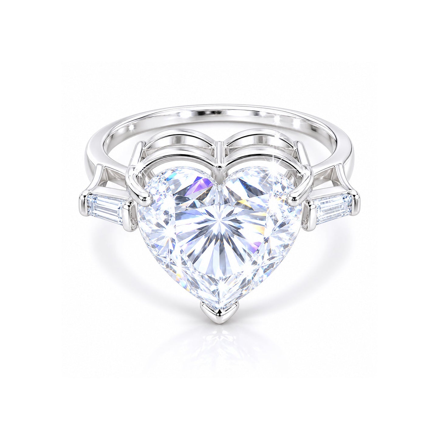 6.30 ct DEW Heart Cut White Moissanite Solitaire Ring – Festive Gift 18K Gold Plated Ve 18K Gold Plated
