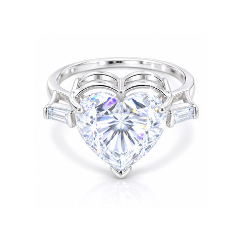 6.30 ct DEW Heart Cut White Moissanite Solitaire Ring – Festive Gift 18K Gold Plated Ve 18K Gold Plated