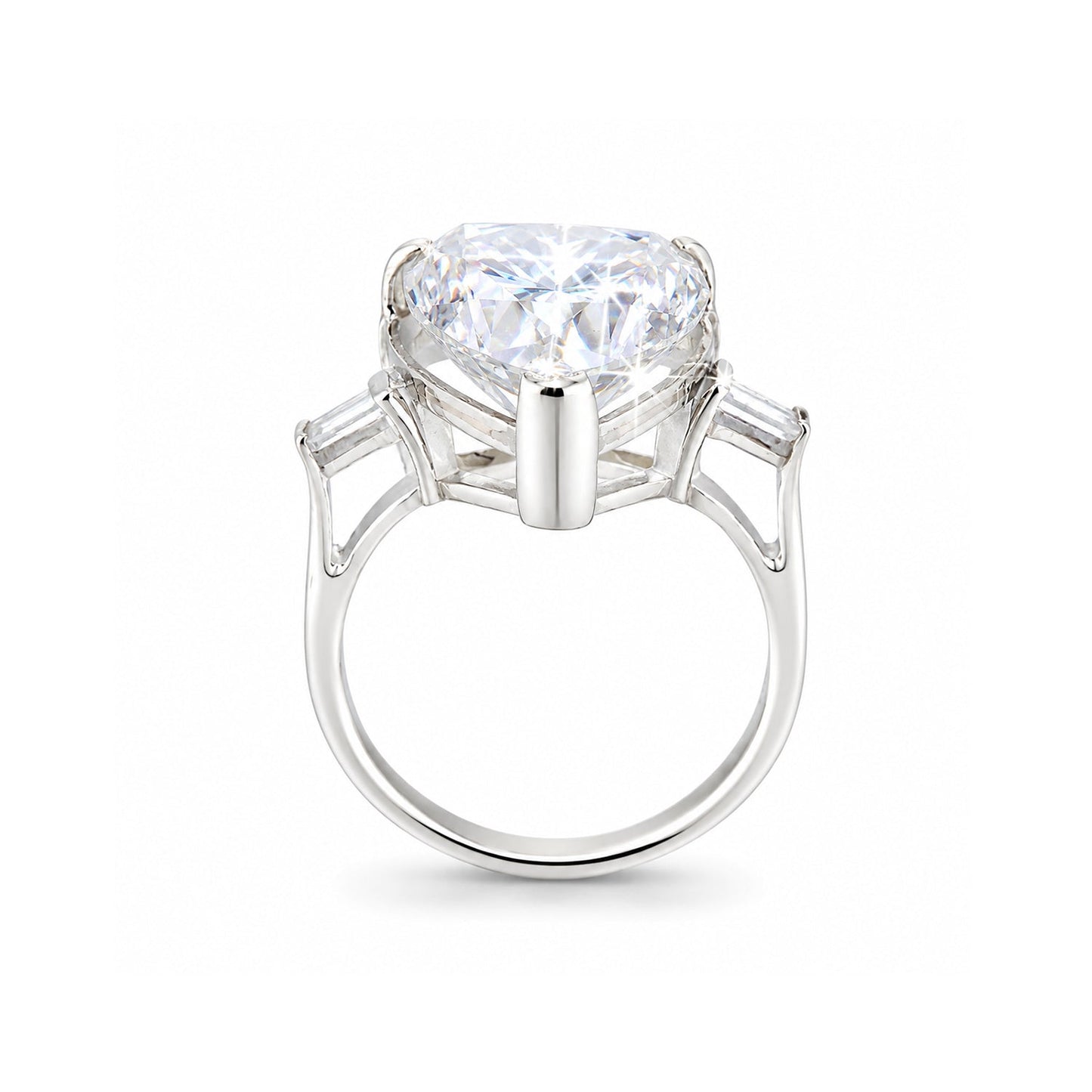 6.30 ct DEW Heart Cut White Moissanite Solitaire Ring – Festive Gift 18K Gold Plated Ve 18K Gold Plated