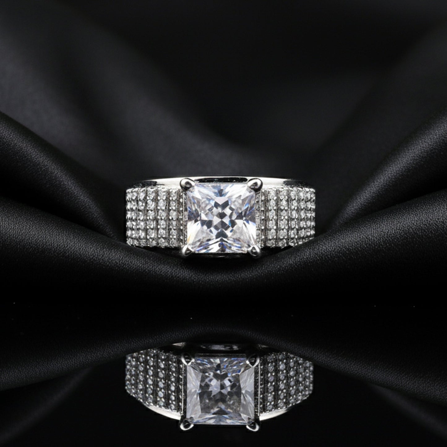 1.50 Ct Princess Cut Lab Grown Diamond Ring — VS1 Clarity, 18k Gold Vermeil