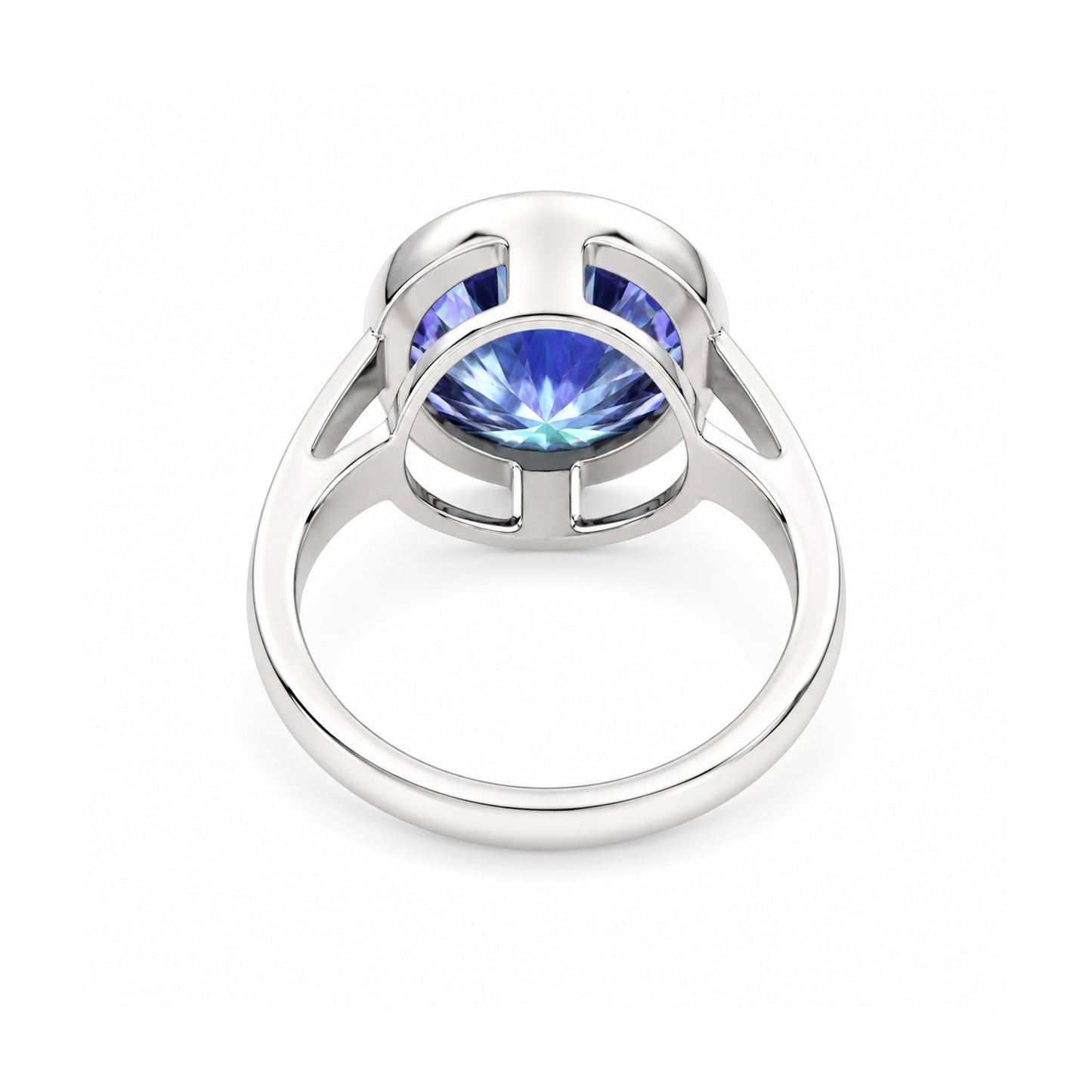 7.50 ct DEW Certified Blue Moissanite Solitaire Ring in – Gift for Sister 18K Gold Plat 18K Gold Plated