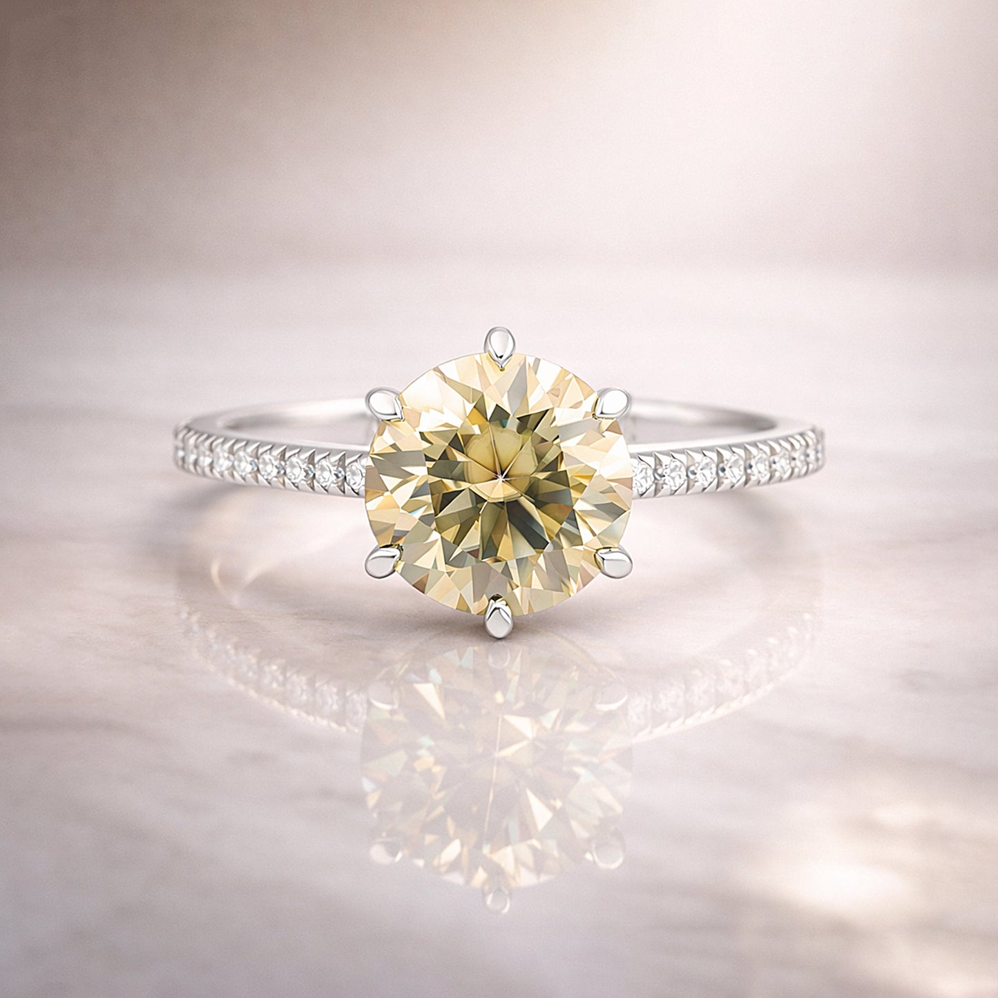 5.50 ct DEW Certified Moissanite Solitaire Ring in – Gift for Wife Jewellery 18K Gold Pla 18K Gold Plated