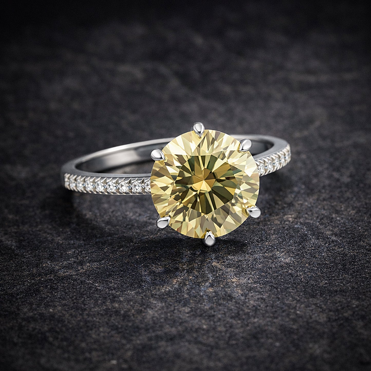 5.50 ct DEW Certified Moissanite Solitaire Ring in – Gift for Wife Jewellery 18K Gold Pla 18K Gold Plated
